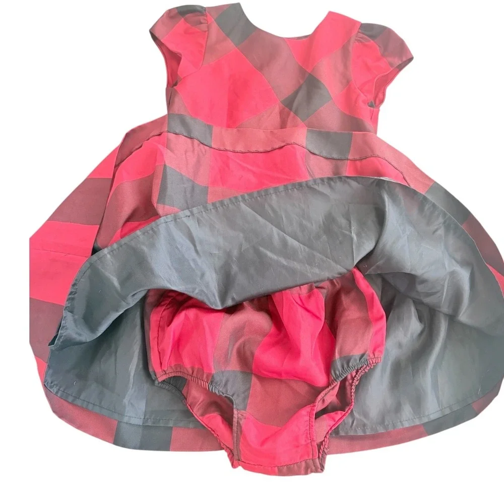 Ralph Lauren Toddler Girls Red Black Plaid Dress with Bloomers 24M Holiday